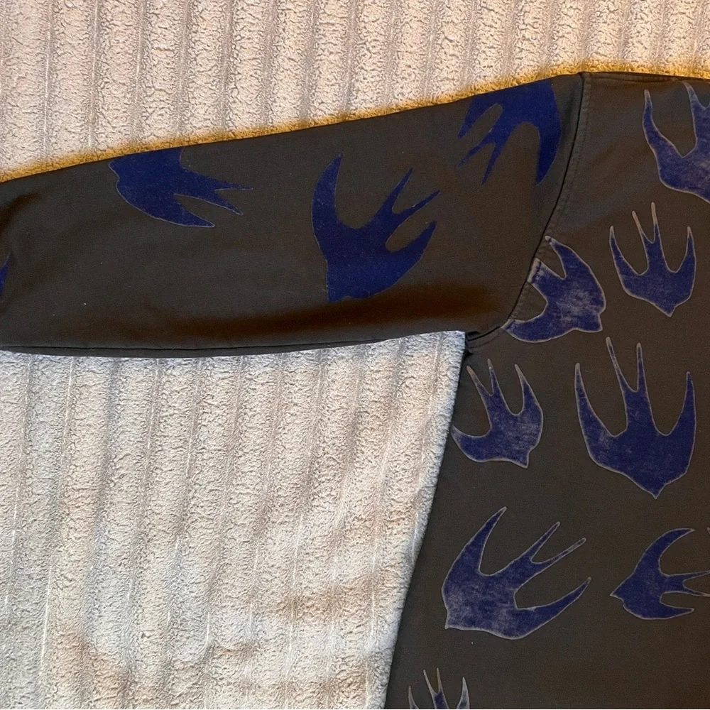 MCQ Alexander McQueen Velvet Swallows Applique Crewneck Sweatshirt (READ DESC!) - Picture 5 of 10